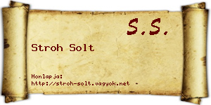 Stroh Solt névjegykártya